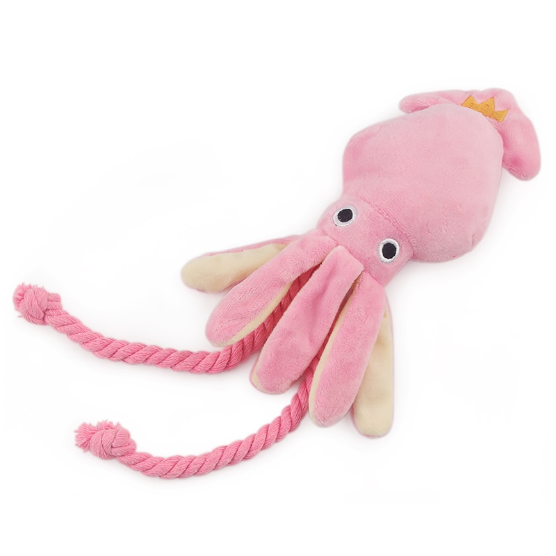 Plush Pink Squid Dog Toy Plush Pink Squid Dog Toy