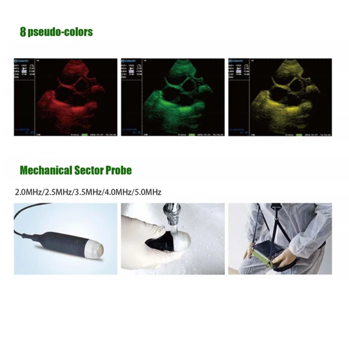 Ultrasonido veterinario portátil,para animales con sonda convexa de 3,5 MHz