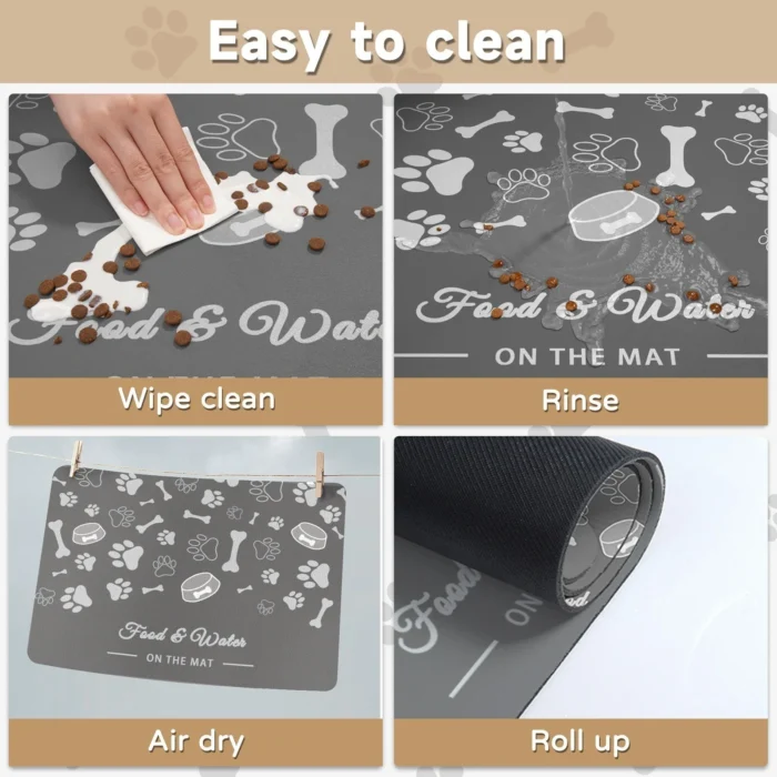 Tapete individual de goma impermeable, secado rápido para perros y gatos