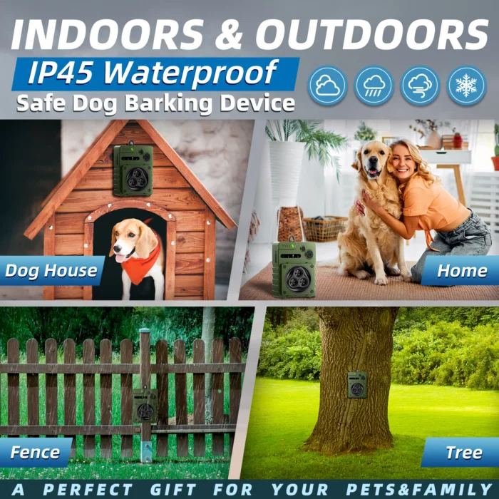 Dispositivo ultrasónico automático antiladridos para perros, recargable.